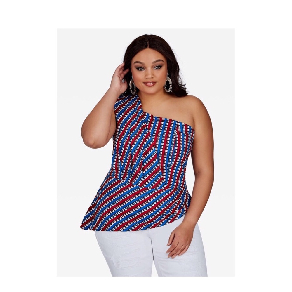 One Shoulder Americana Peplum
